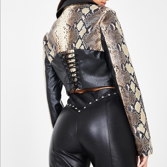 I.AM.GIA Alabama Snake Skin Crop Jacket Size L - Picture 2 of 13